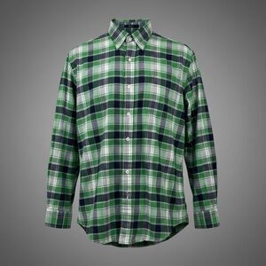 IZOD Men’s Green Plaid Button Down Shirt Size M Long Sleeve Classic Fit